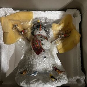 Lenox 1997 Feathered Friends Snowman Figurine with Scarf and Birds